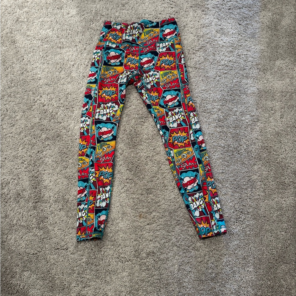 Constantly Varied Gear Women's Comic Pop Leggings in Red, Blue, Yellow, Black